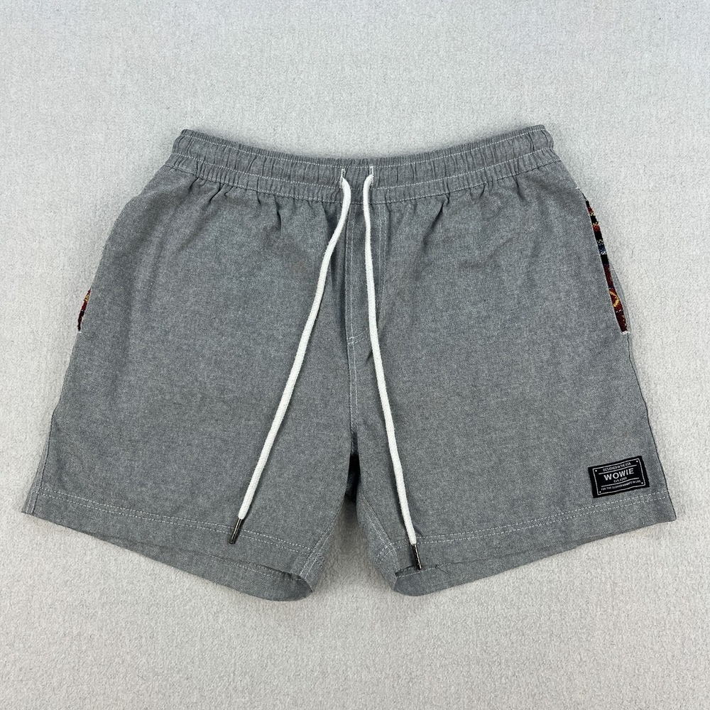Wowie OG Casual Shorts Mens Small Heather Gray Aztec Woven Pockets 4.5" Inseam